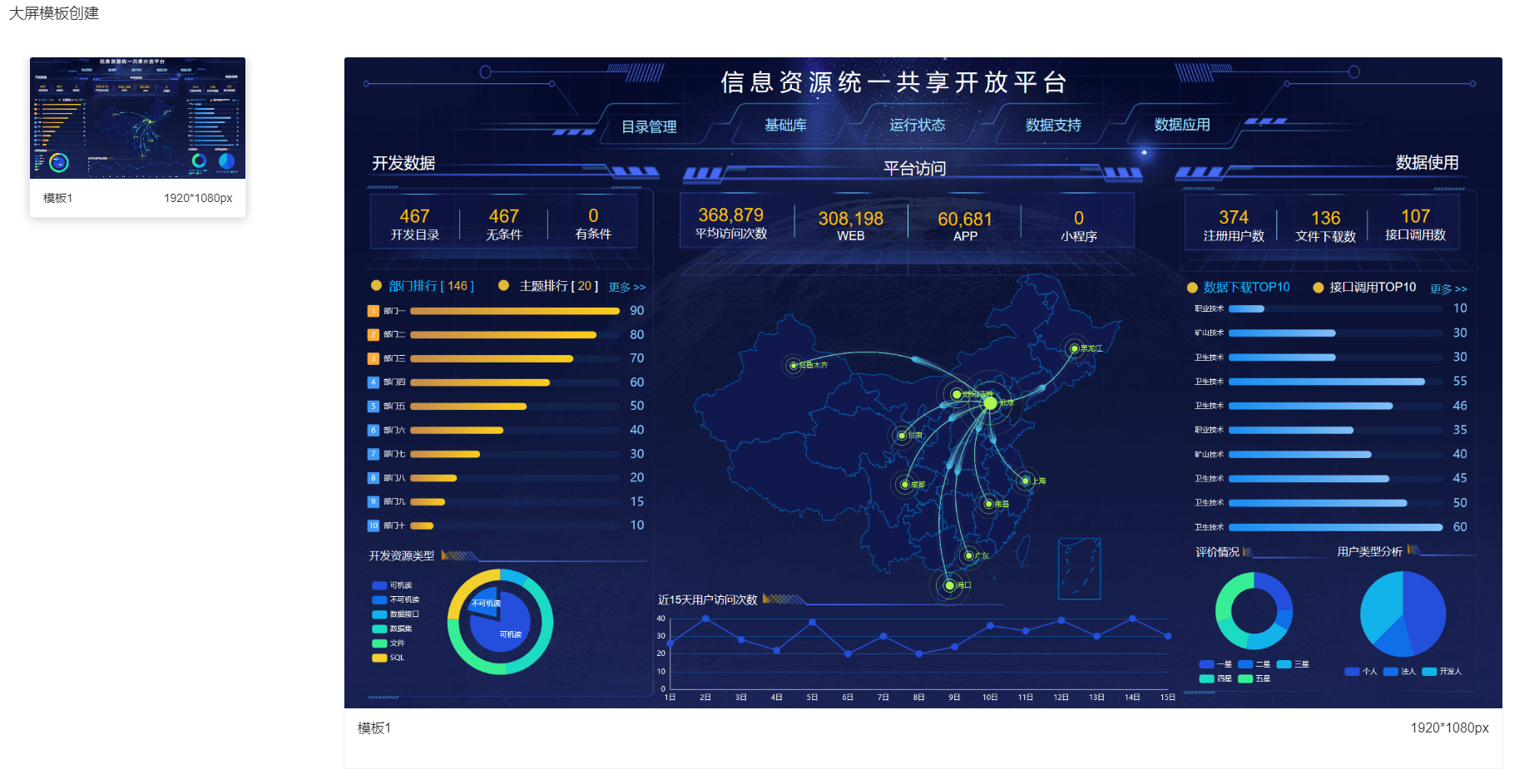 大屏模板创建